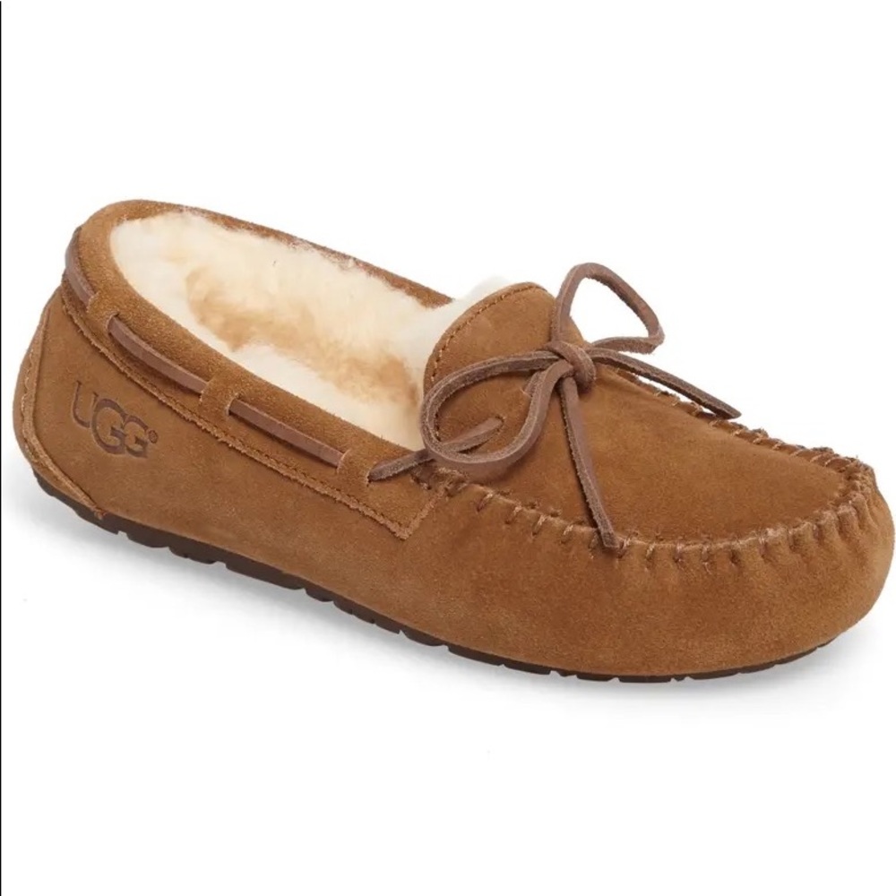 UGG Tan Suede Moccasin Slippers